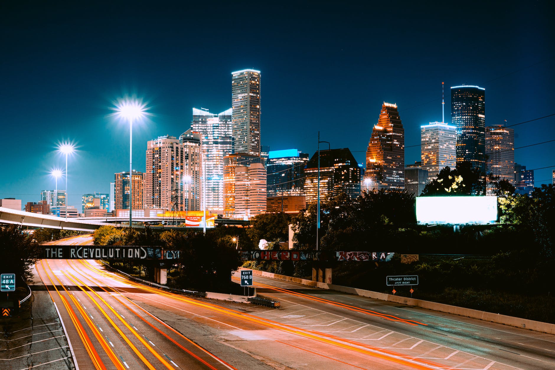 empty streets in houston at night