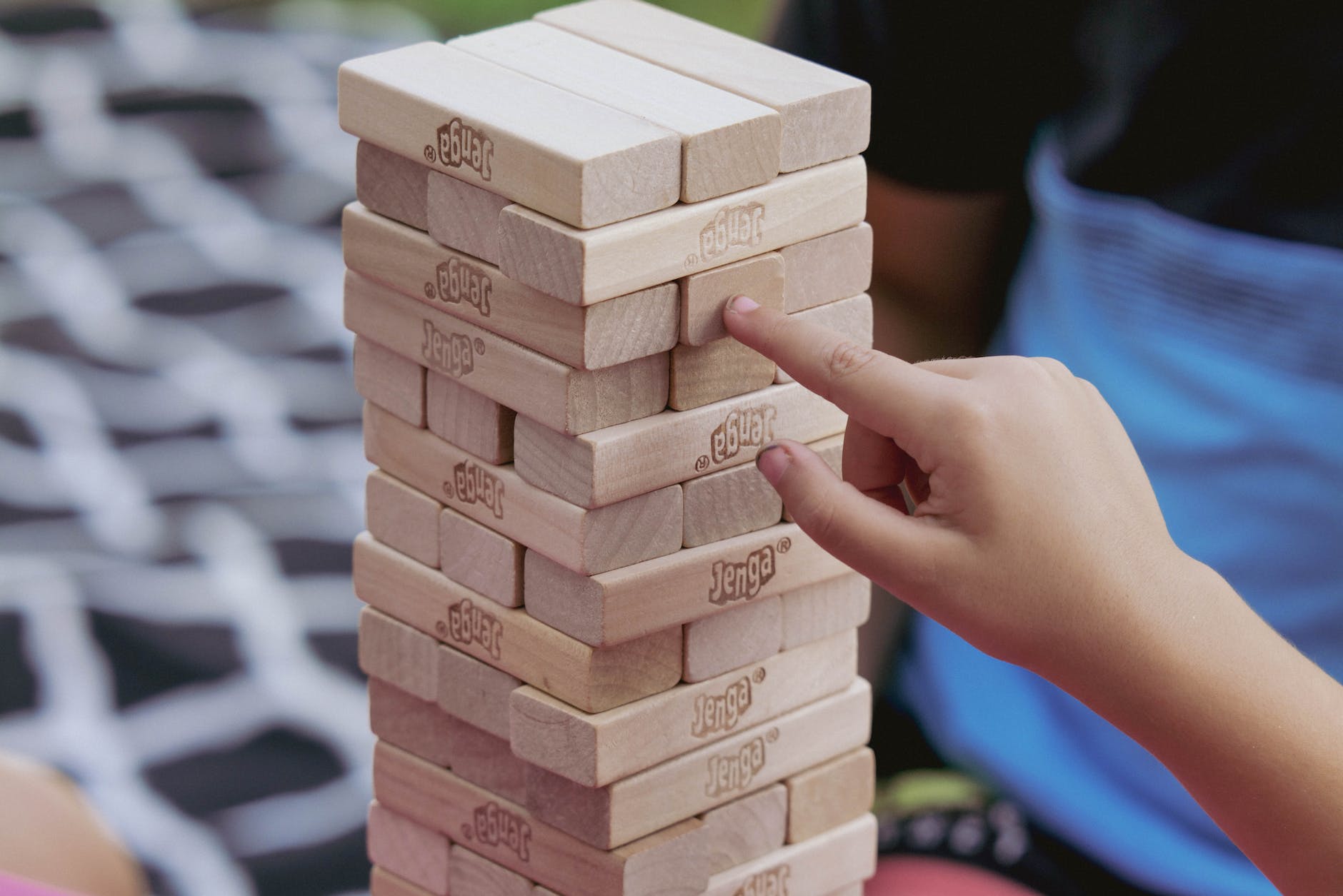 playing jenga