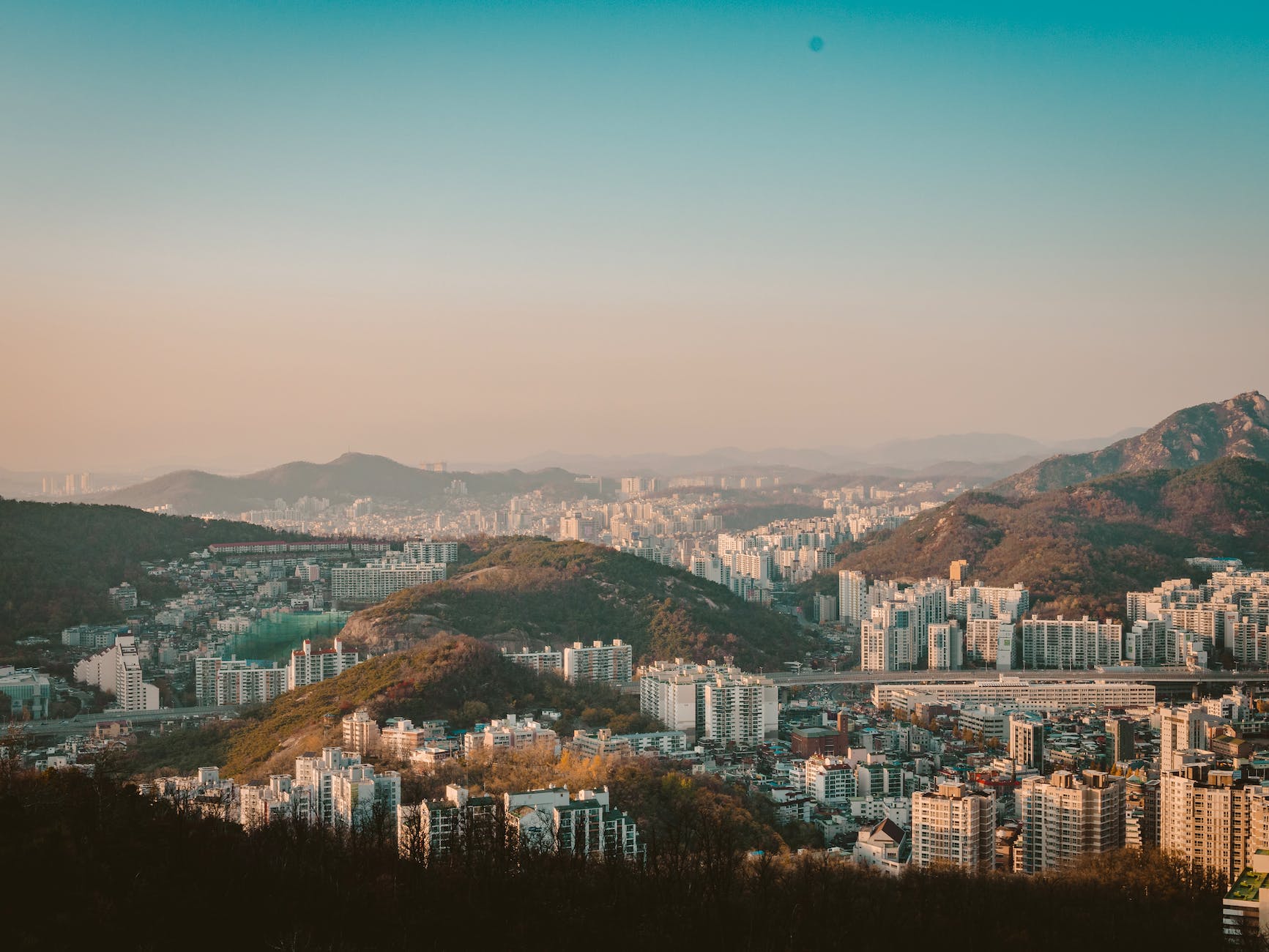 aerial shot of city