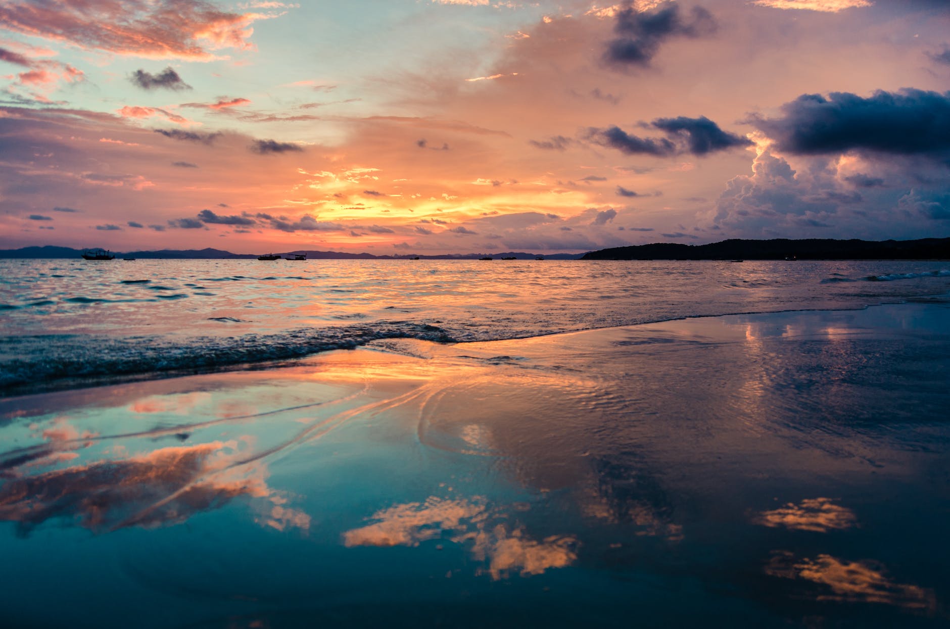 seashore and clouds scenery