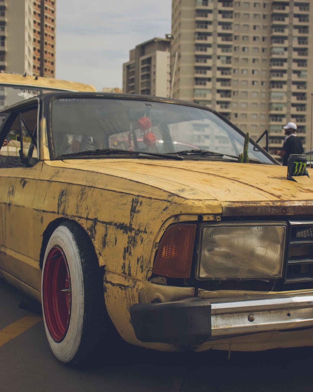 vintage yellow car